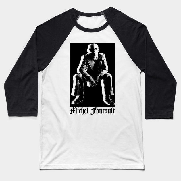 Michel Foucault Fan Design Baseball T-Shirt by unknown_pleasures